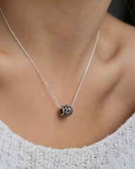 925 Sterling Silver Hamdmade Barrel Shaped Floral Bead Pendant for Women and Girls