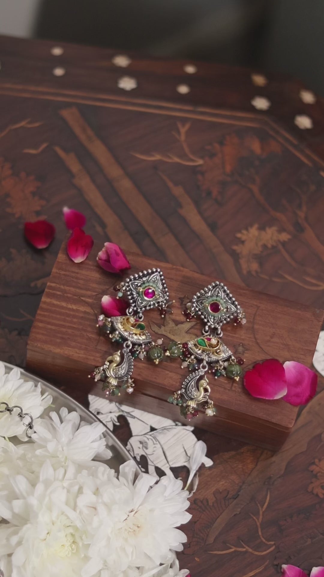 Mor Leela – Multistone Gold-Plated Silver Earrings