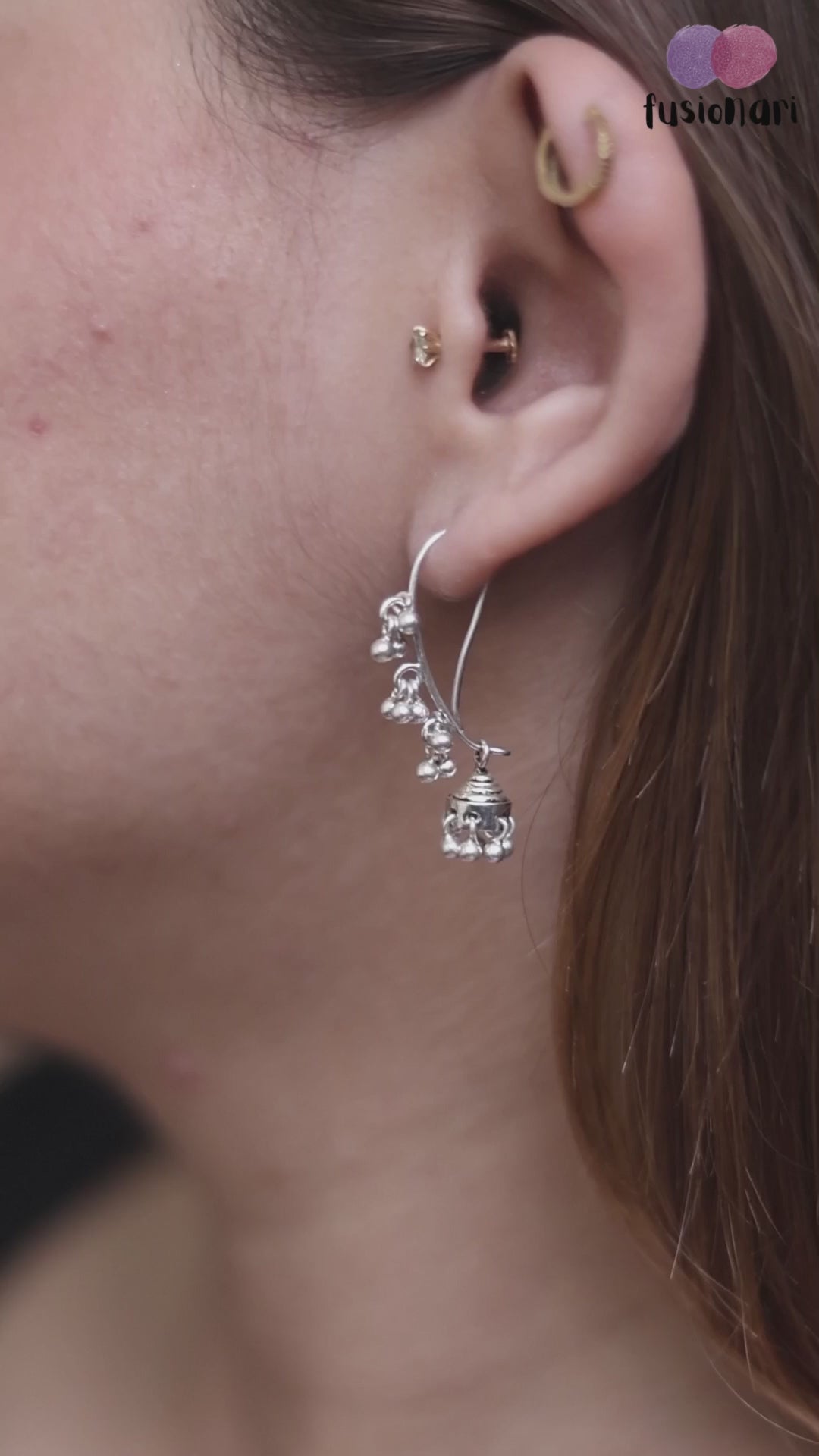 Aamra – Mango Jhumka Silver Earrings