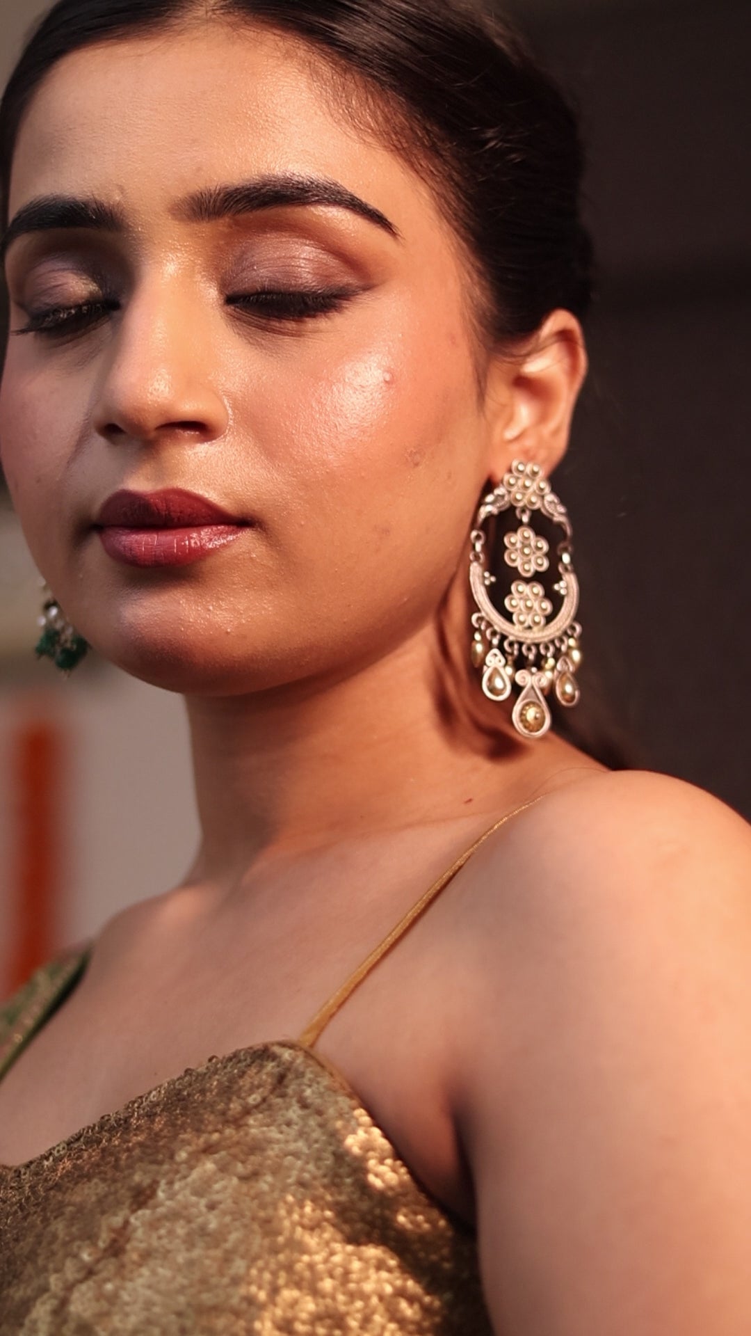 Jharokha – Antique Silver Statement Earrings